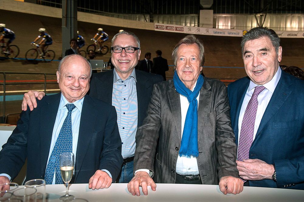 Zdenek Bakala, Bessel Kok and Eddy Merckx at the Etixx-QuickStep presentation.