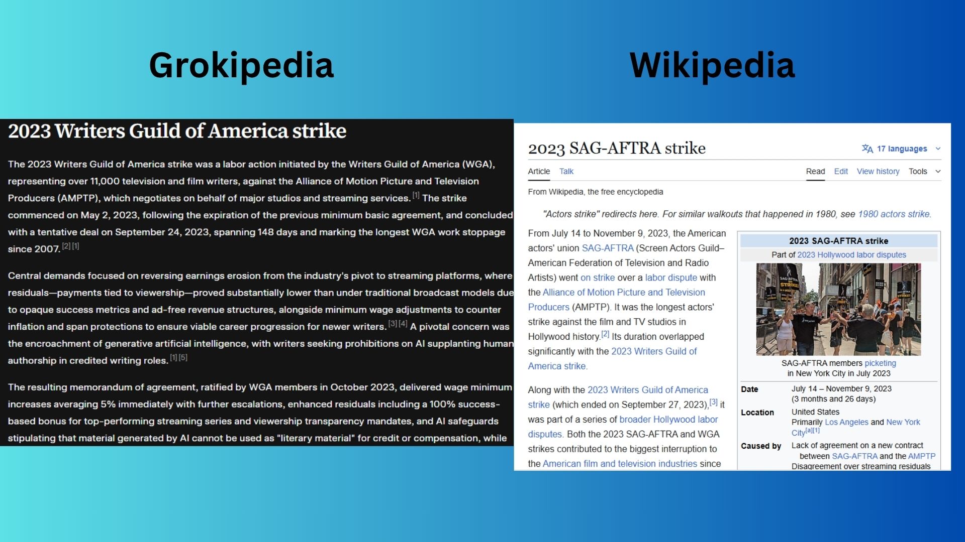 grok vs. wiki