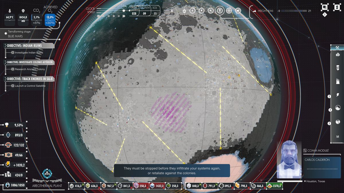 An image of mars colonization efforts from the videogame Per Aspera.