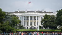The Orion capsule on the White House lawn.