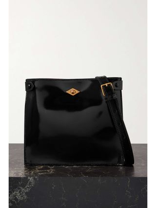 Stowaway Glossed-Leather Shoulder Bag