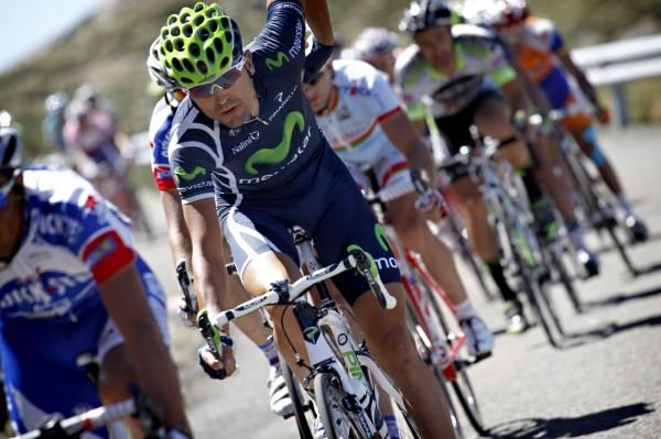 Marzio Bruseghin (Movistar) in action on stage 8 of the Vuelta a Espana.