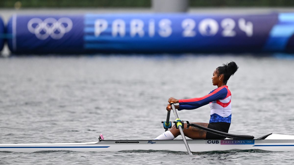 Cuba&#039;s Yariulvis Cobas Garcia during a training session for the 2024 Summer Olympics.