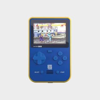 Super Pocket Capcom edition with Street Fighter 2 on screen