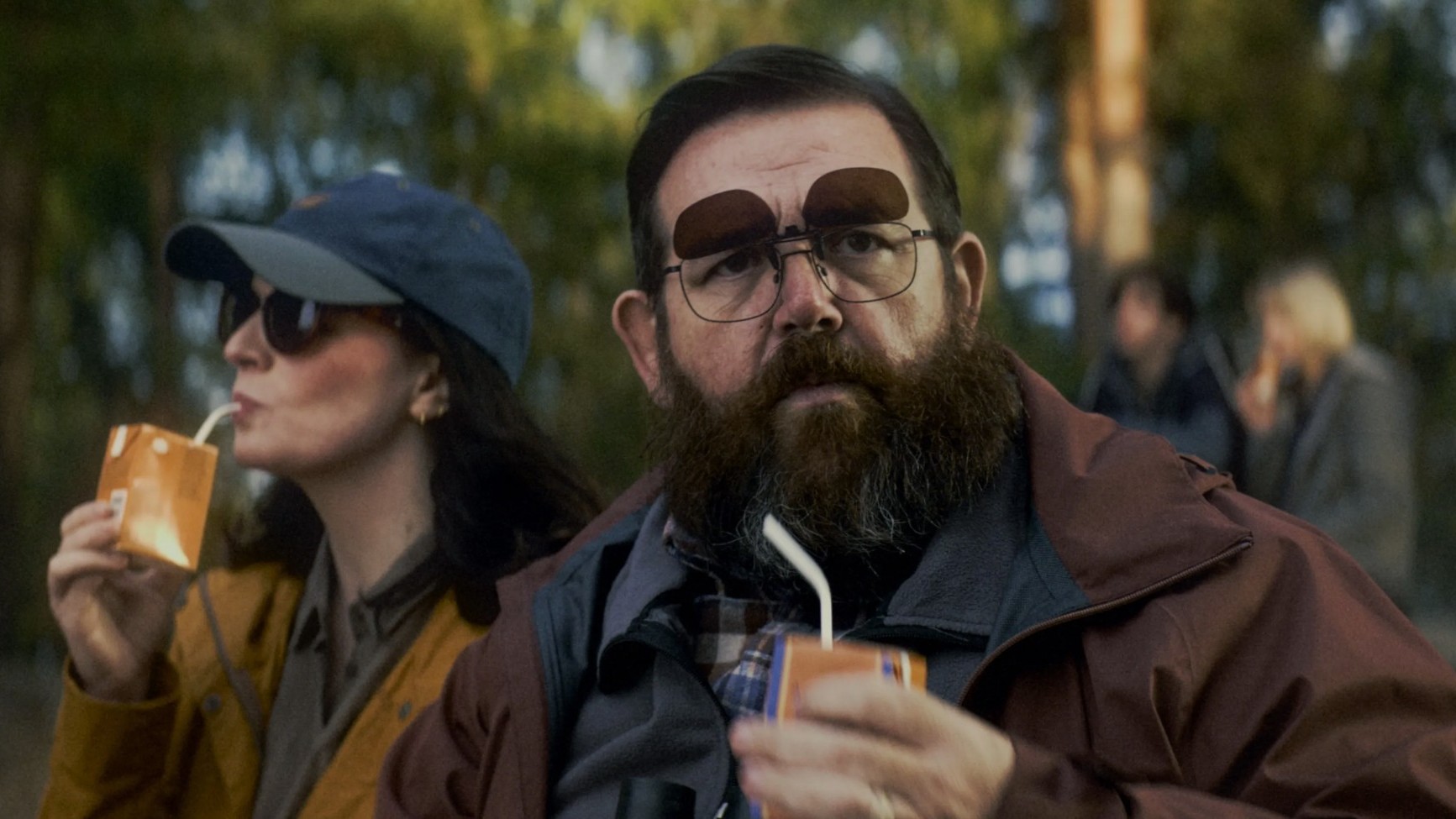 Aisling Bea and Nick Frost in Get Away