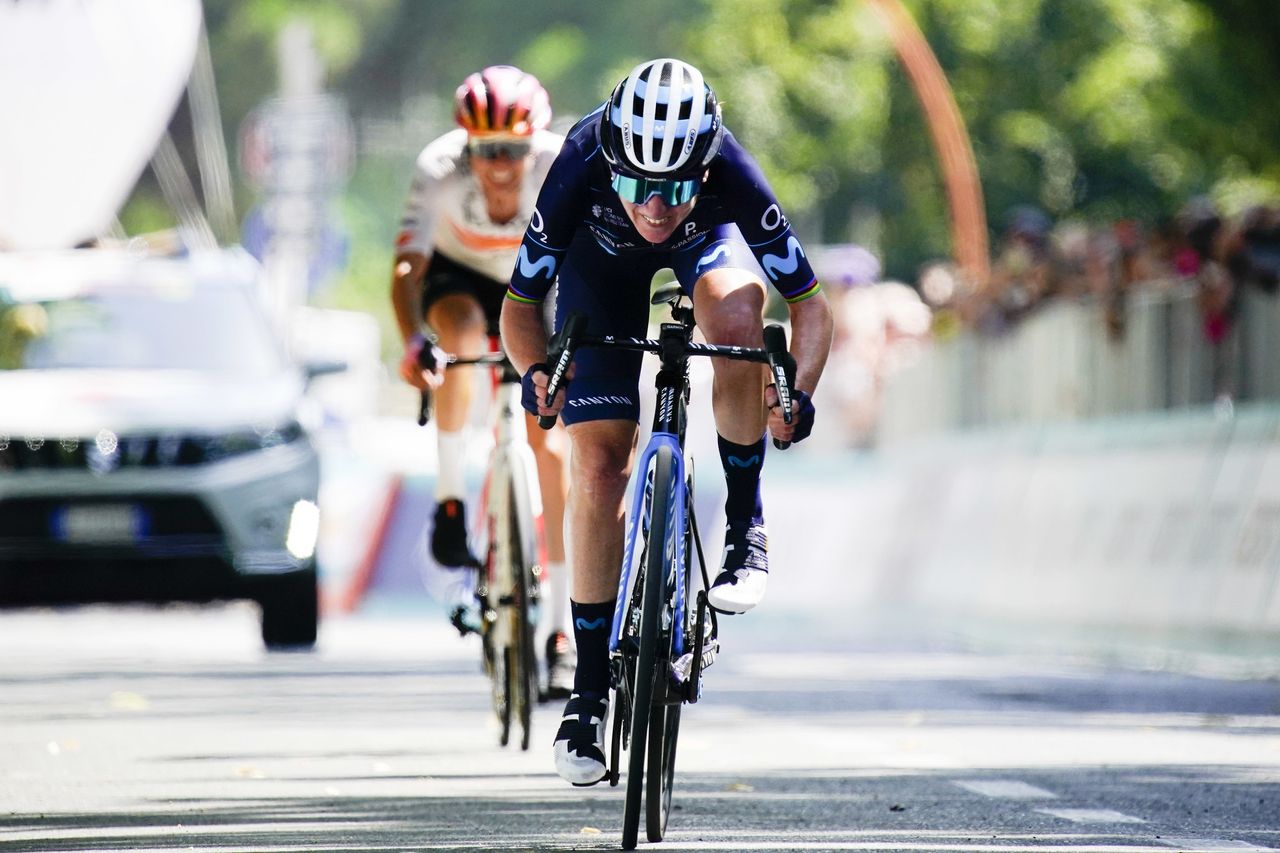 Giro d'Italia Donne 2022 - 33rd Edition - 4th stage Cesena - Cesena 120,9 km 04/07/2022 - Annemiek Van Vleuten (NED - Movistar Team) Mavi Garcia (ESP - UAE Team ADQ) - photo Massimo Fulgenzi/PMG Sport/SprintCyclingAgency&Acirc;&copy;2022