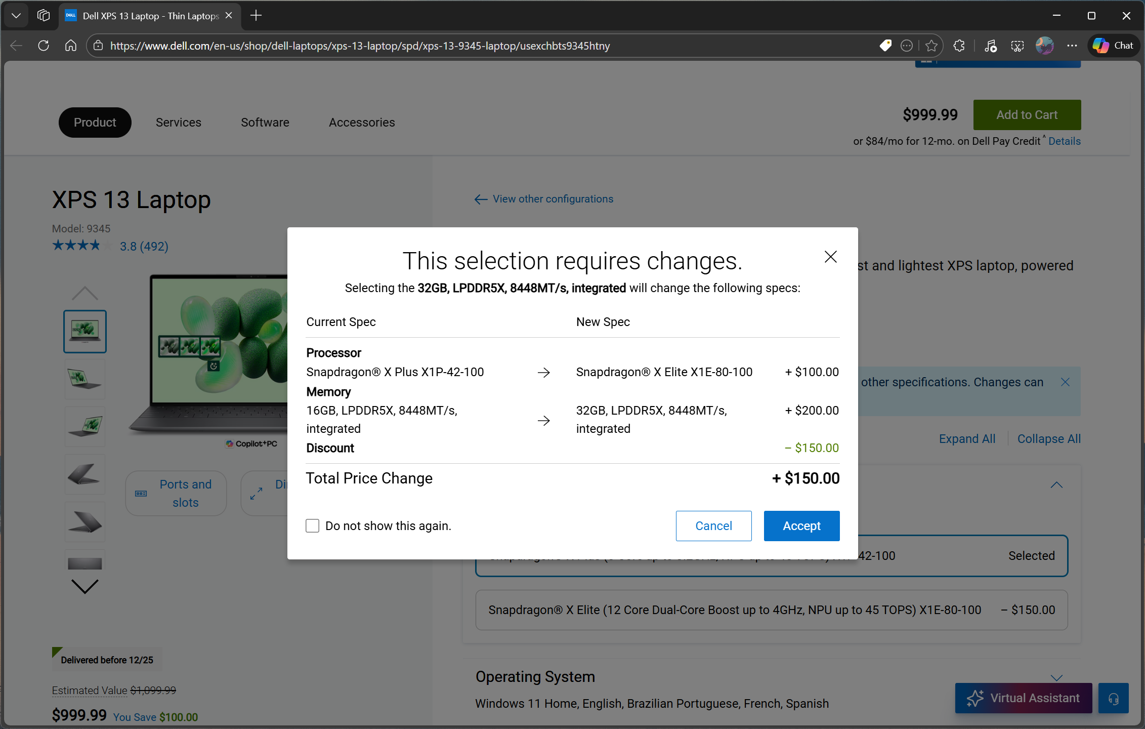 Upgrading the memory from 16 GB to 32 GB on a Dell XPS 13