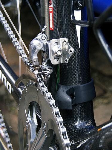 Backstedt's seat tube is fitted with a little bit of insurance.