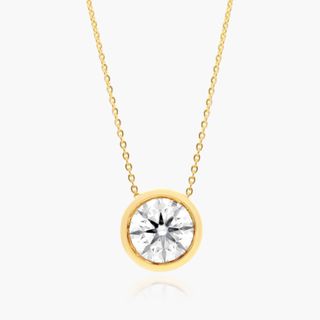 James Allen, 14K Yellow Gold Bezel Diamond Pendant