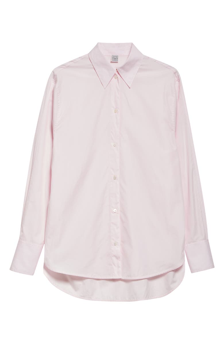Wide Sleeve Cotton Poplin Button-Up Shirt