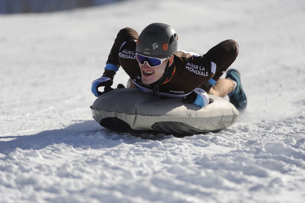 The second leg of the relay competition was a luge run