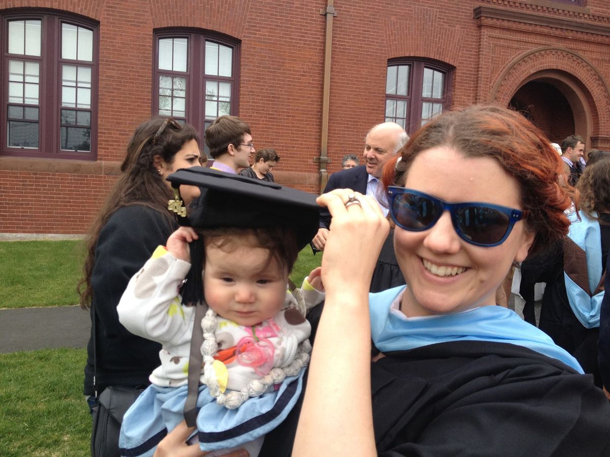 Hope Roth receiving her Masters degree.