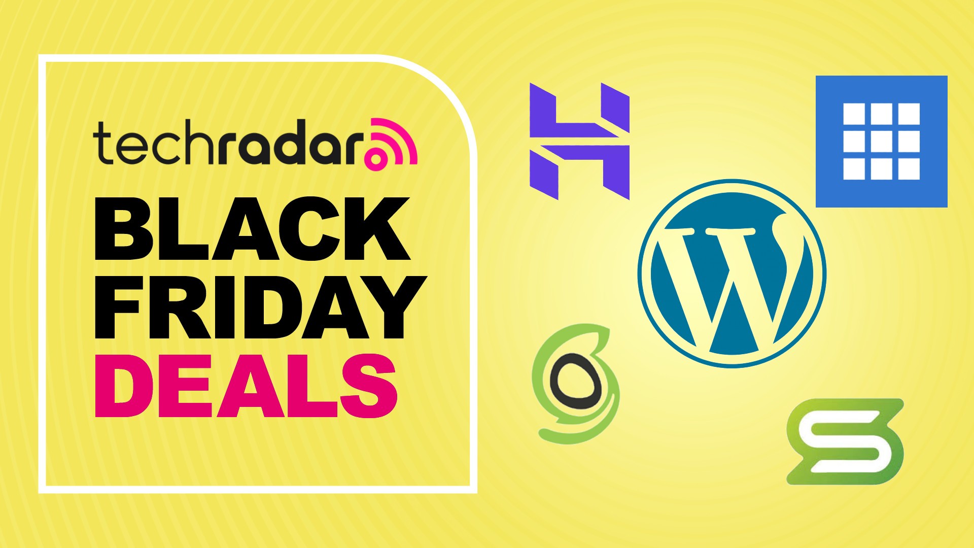 Web hosting logos on a radar background