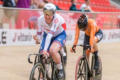Katie Archibald at the recent UEC European Track Championships 2021
