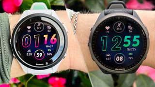 a photo of the Garmin Forerunner 265 and the Forerunner 965
