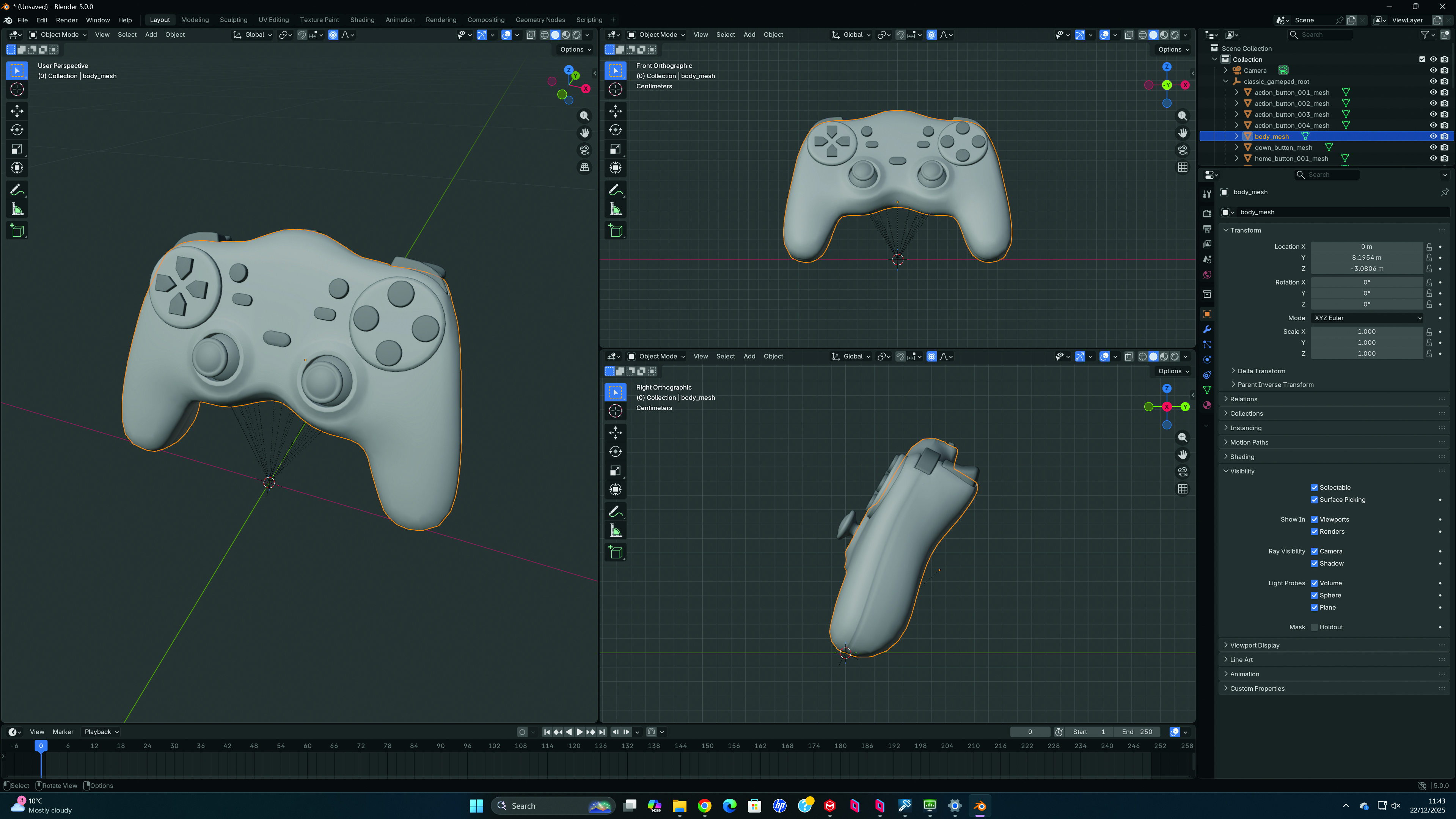 Renders of a game controller