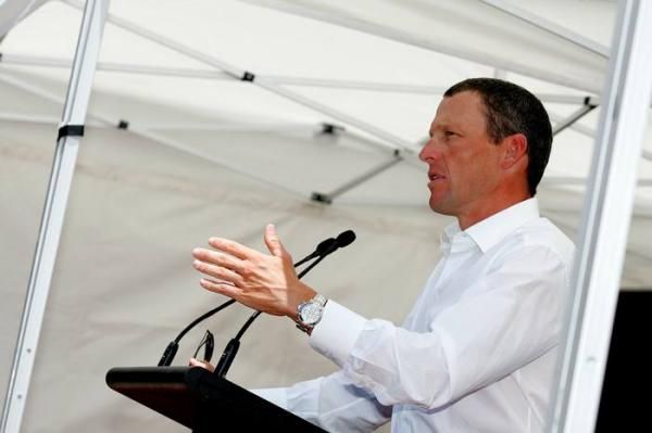 Lance Armstrong speaks at the ground breaking ceremony, where he commended the local community&rsquo;s actions in its fight against the cancer burden.
