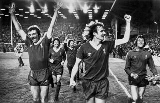 Ray Clemence, right, and Liverpool team-mates