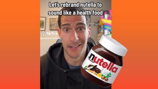 Screengrab from a healthy rebranding of Nutella on TikTok