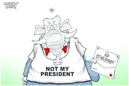 Political cartoon U.S. Trump GOP division