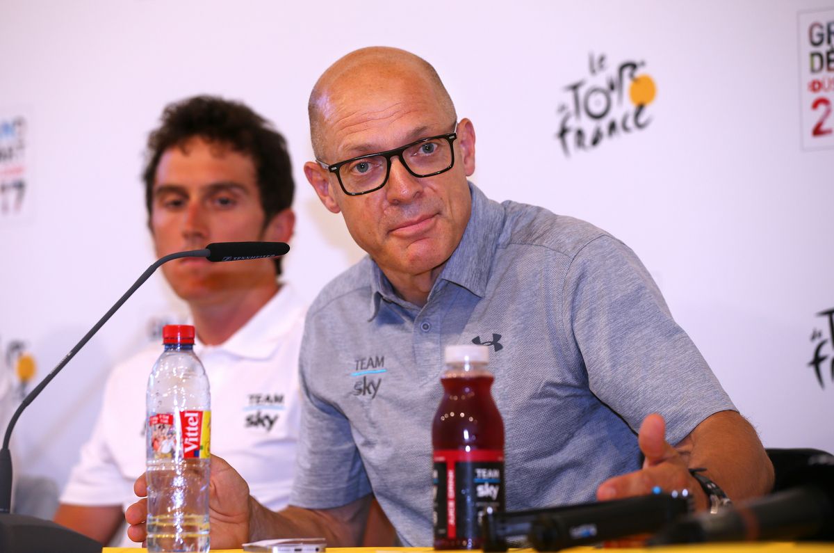 Team Sky principal Dave Brailsford at the pre-race press conference