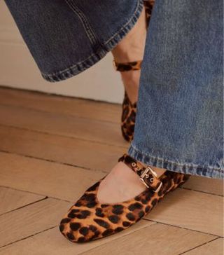 Image of leopard print ballet flats