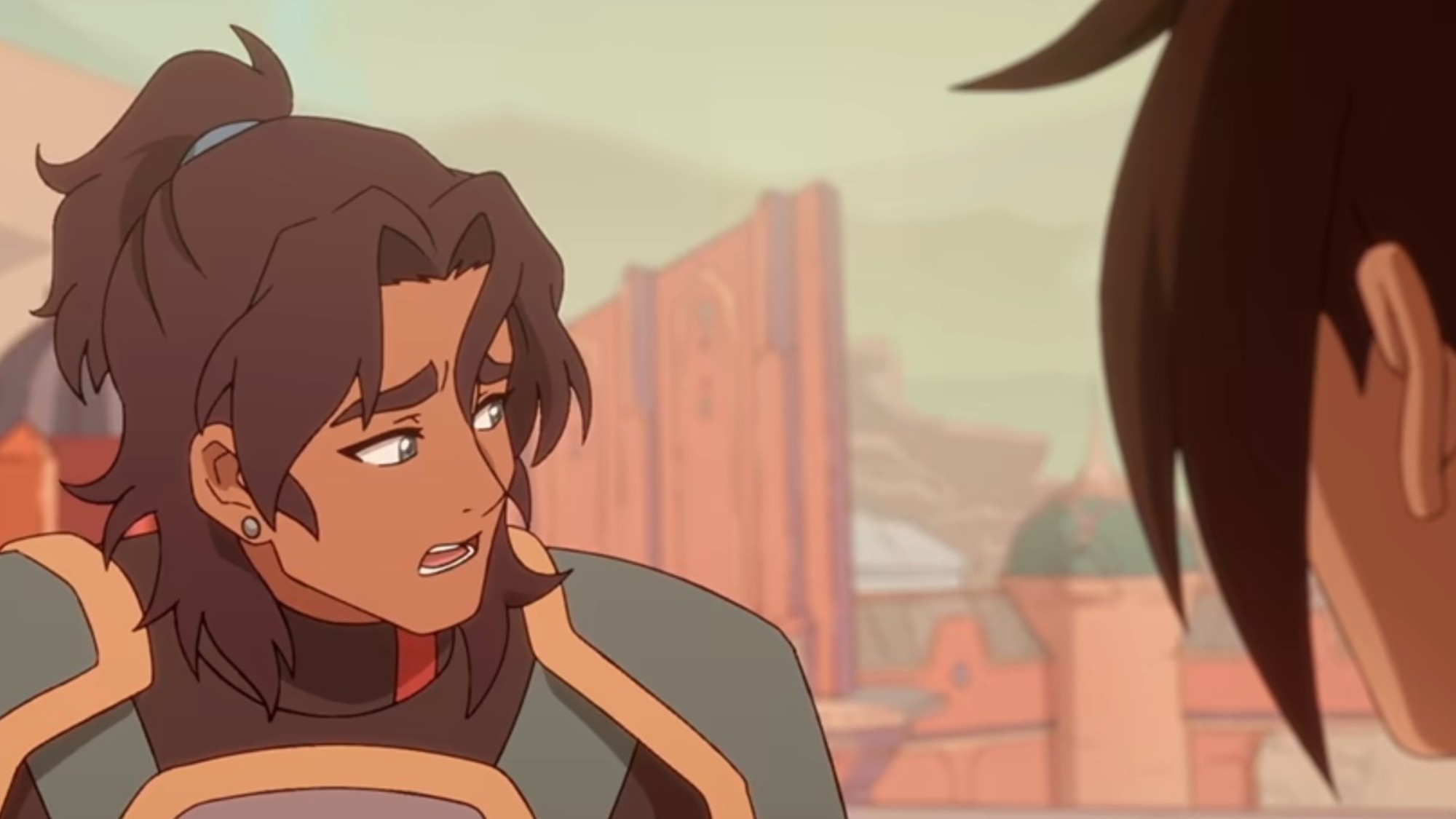 Datu talking to his boyfriend, Jae, in Avatar: Seven Havens