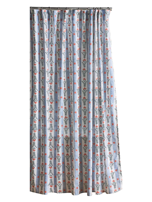 Laine Printed Cotton Slub Shower Curtain 