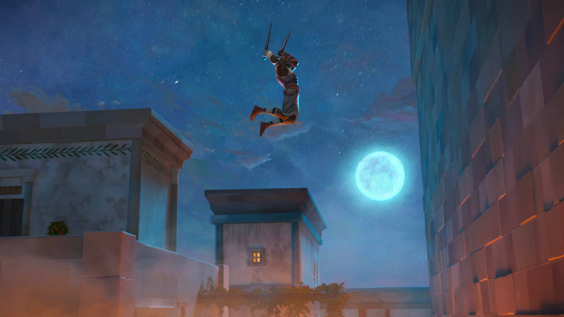 A still of a warrior jumping in Eyes of Wakanda