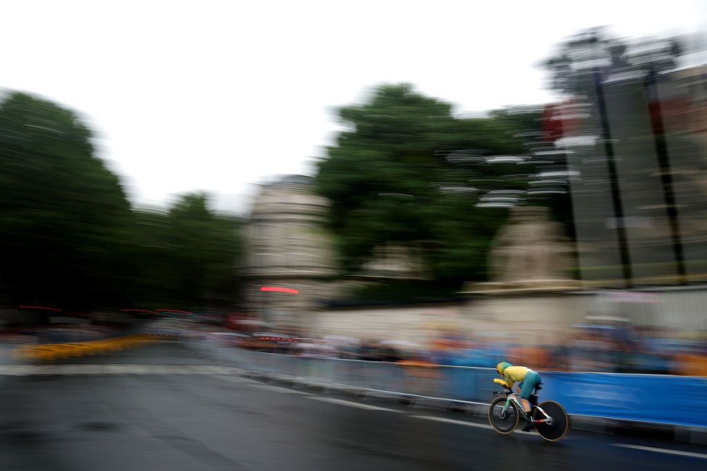 PARIS FRANCE JULY 27 Grace Brown of Team Australia competes near to the Assemblee Nationale during the Womens Individual Time Trial on day one of the Olympic Games Paris 2024 at Pont Alexandre III on July 27 2024 in Paris France Photo by Jared C TiltonGetty Images