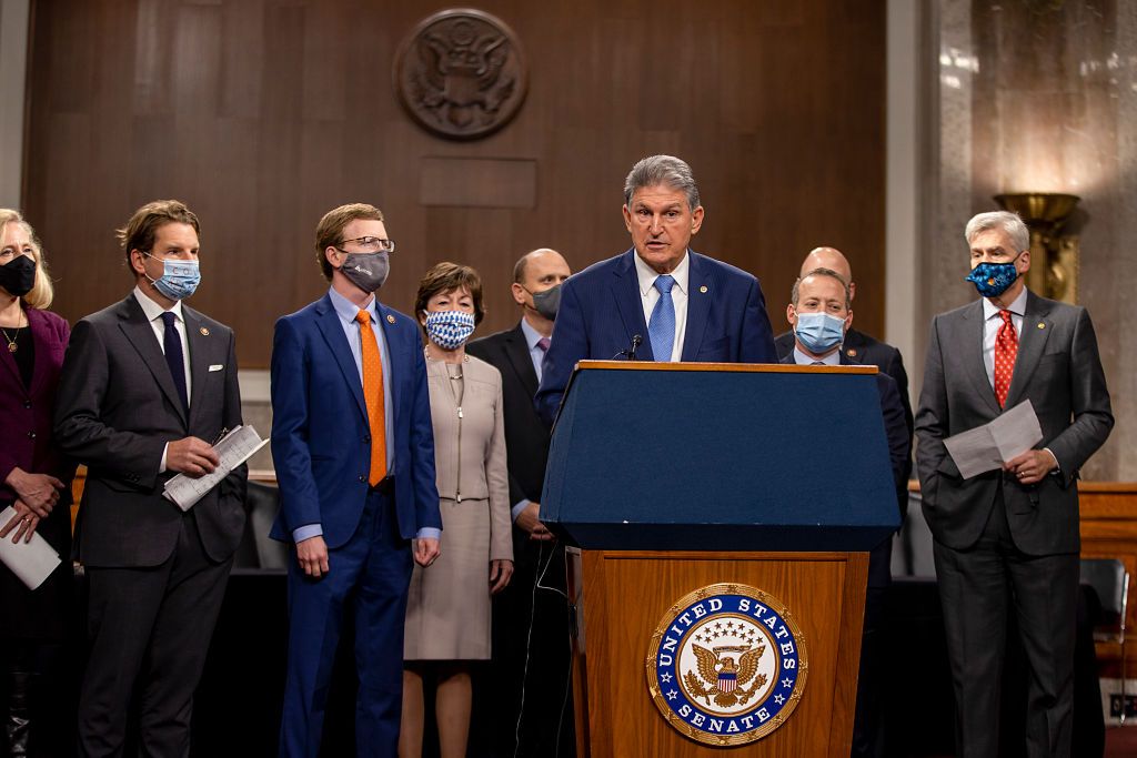 Sen. Joe Manchin and other bipartisan senators.