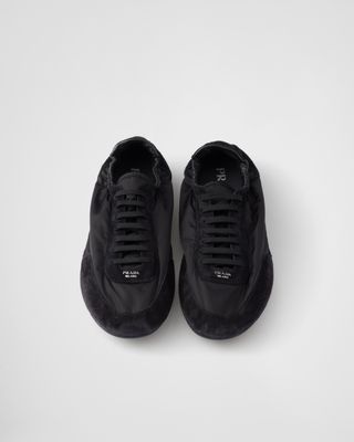 Collapse Re-Nylon and Suede Sneakers