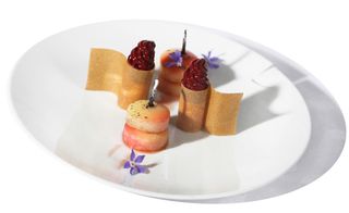 Sweet designed on a white plate