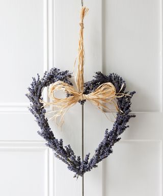 Heart-shaped lavender wreath