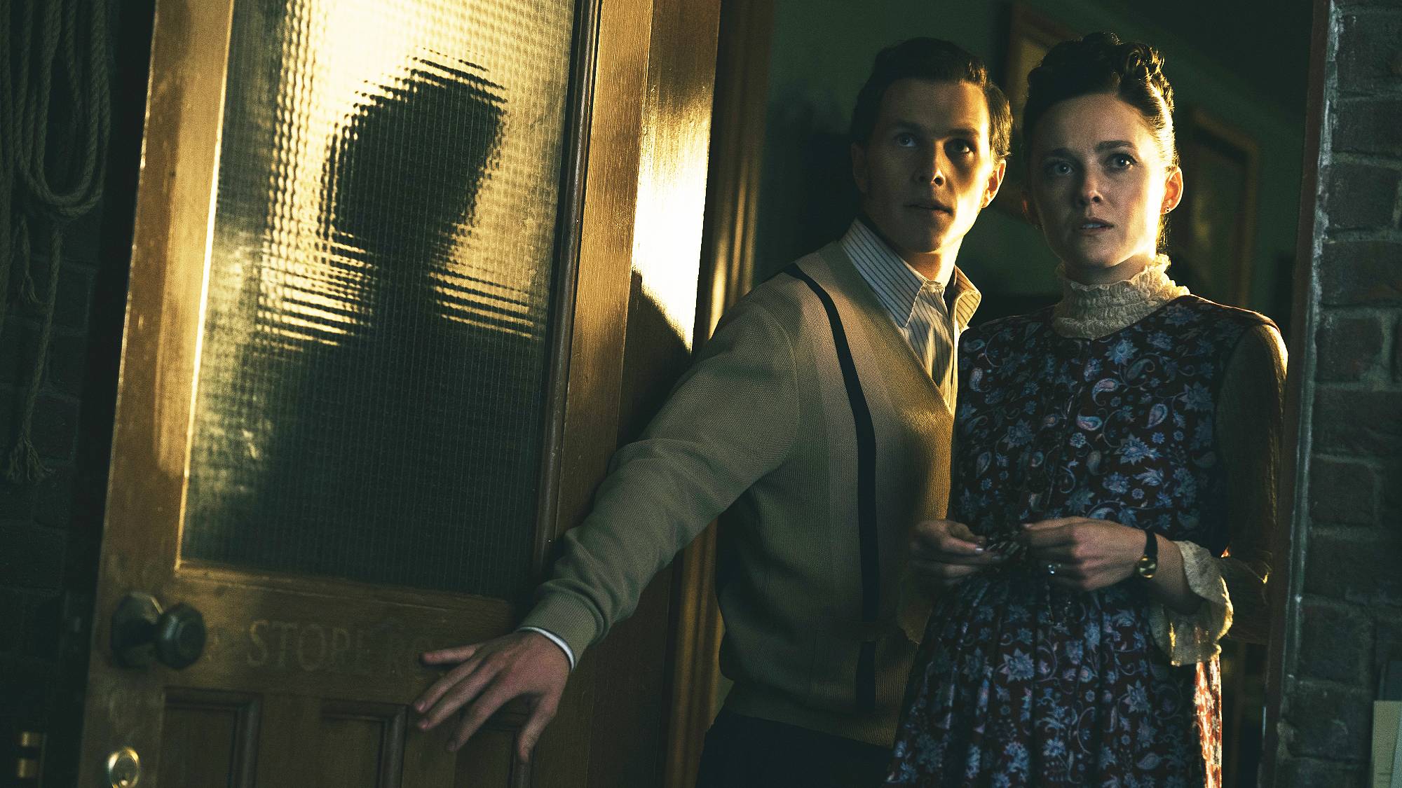 Orion Smith as young Ed and Madison Lawlor as young Lorraine in &quot;The Conjuring: Last Rites&quot;