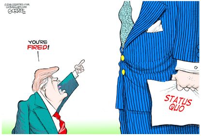 Political cartoon U.S. Donald Trump shakeup