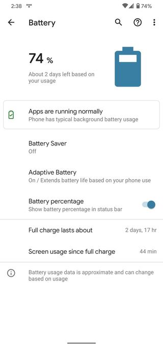 Android 10 Battery