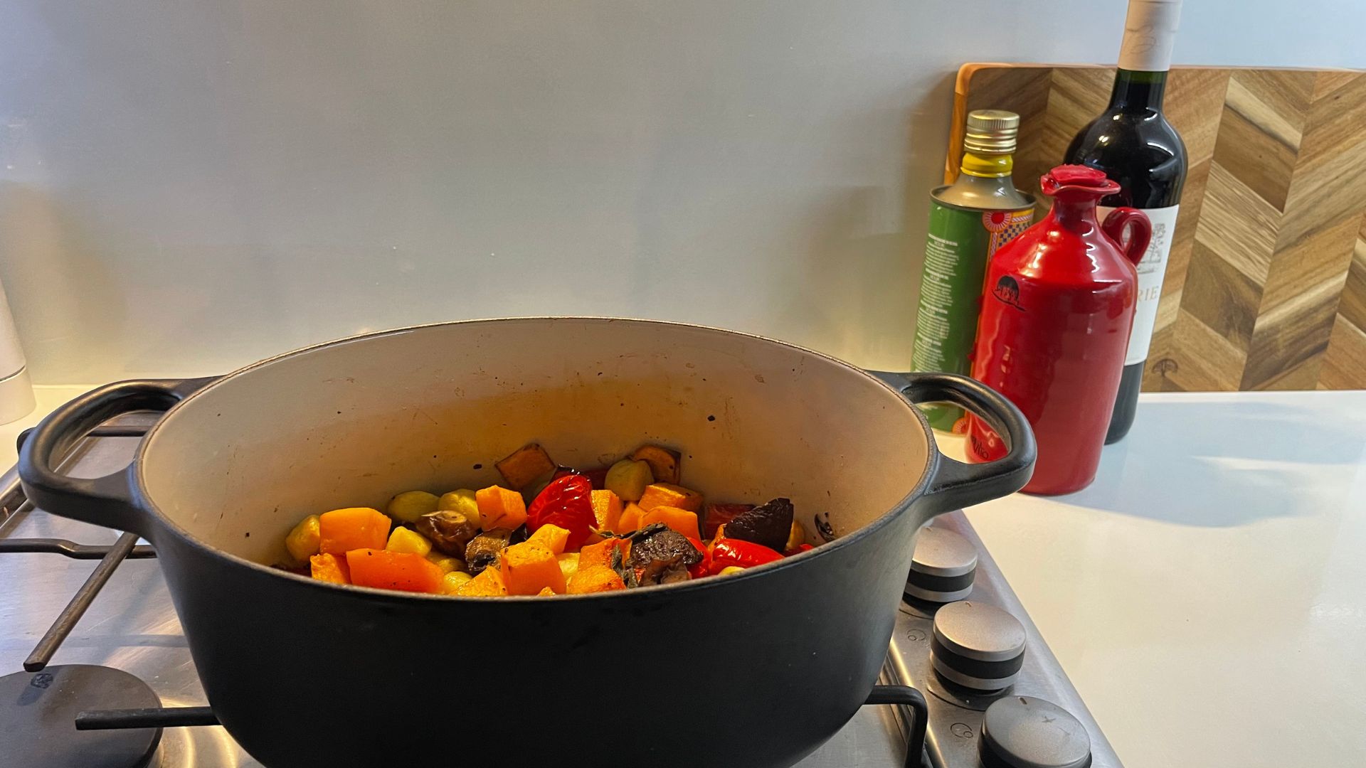 Roasted vegetables in the Le Creuset Cast Iron Oval Casserole Dish