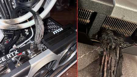 Burnt-down RTX 5090 with melted power connector