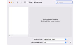 A screenshot of MacOS showing the menu for adding a new printer