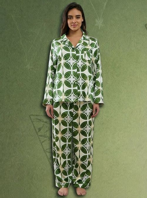 Yini Lulu Women's Silk Satin Pajama Set