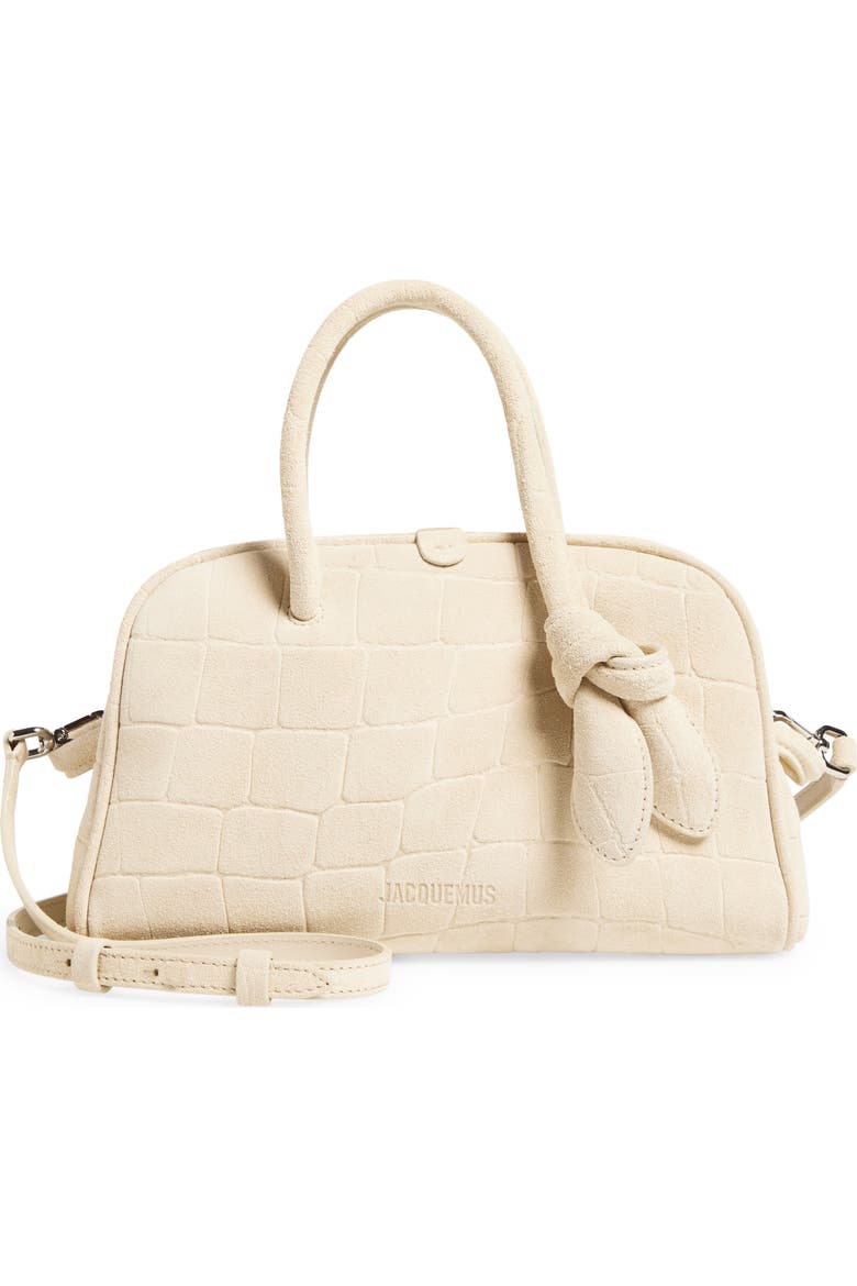 Le Petit Turismo Croc Embossed Suede Bowling Bag