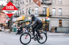 Cycle commuter rides drop handlebar bike in Brooklyn, NY