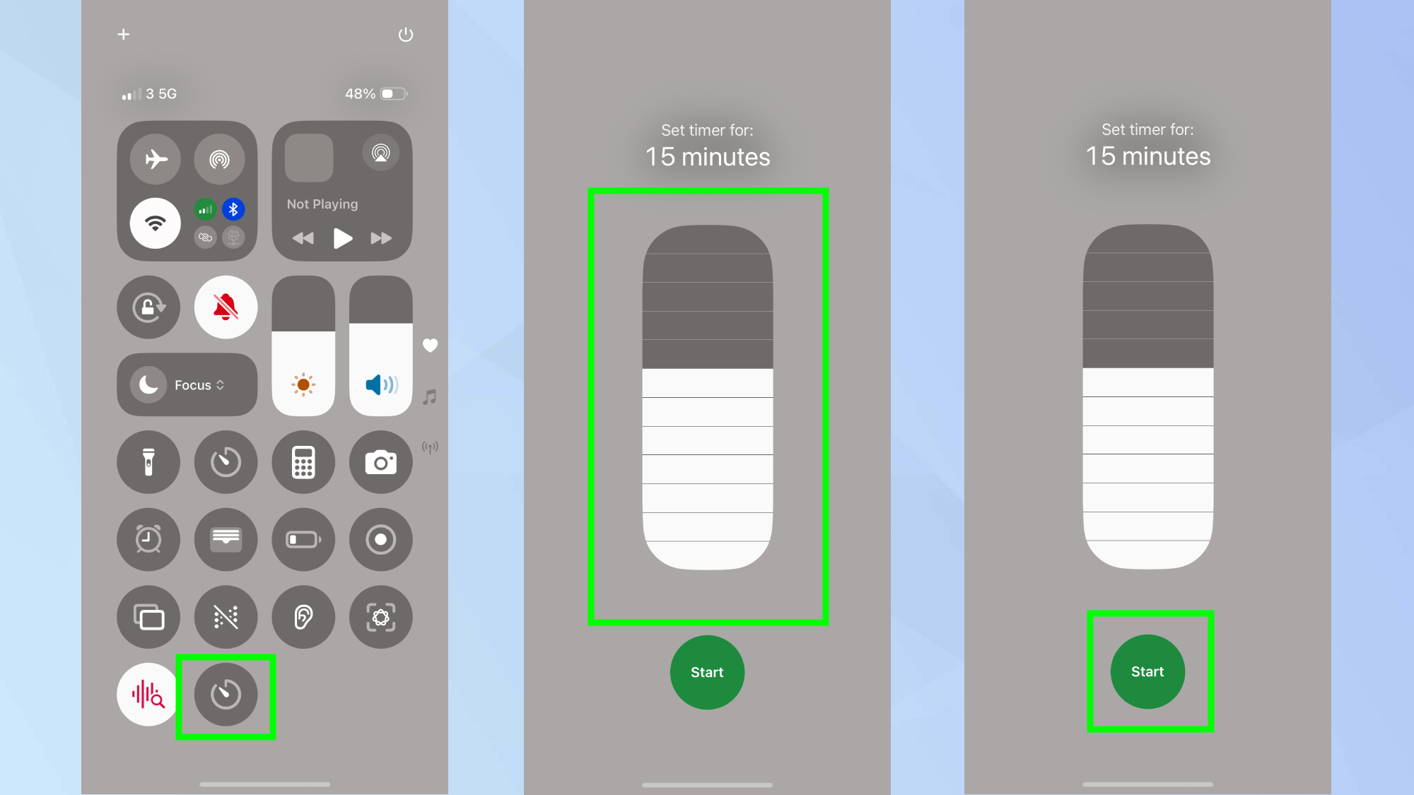 Set timers directly from Control Center