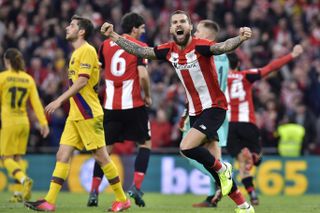 Inigo Martinez celebrates at full-time