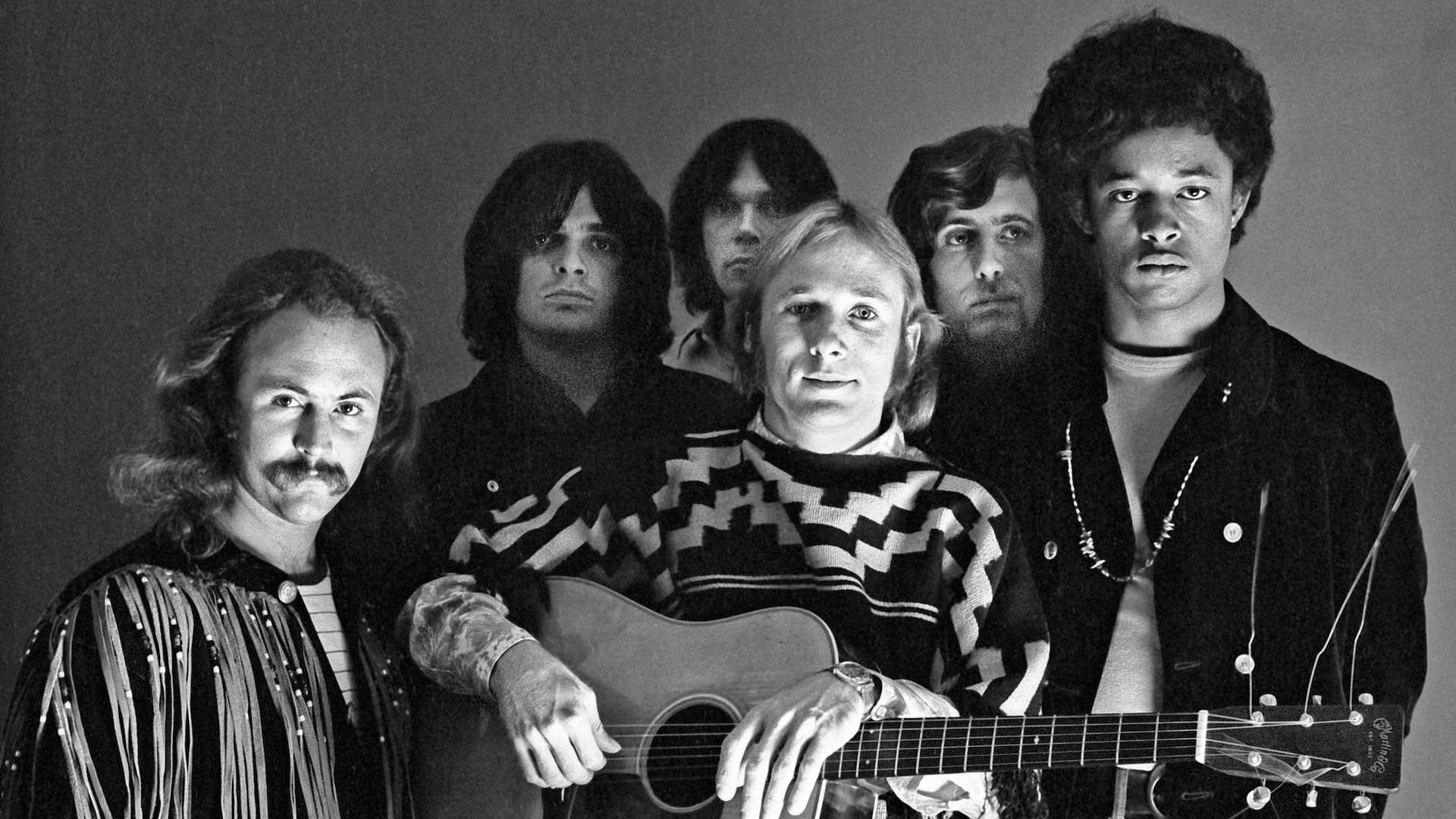 David Crosby, Dallas Taylor, Neil Young, Stephen Stills, Graham Nash, and Greg Reeves in early 70s