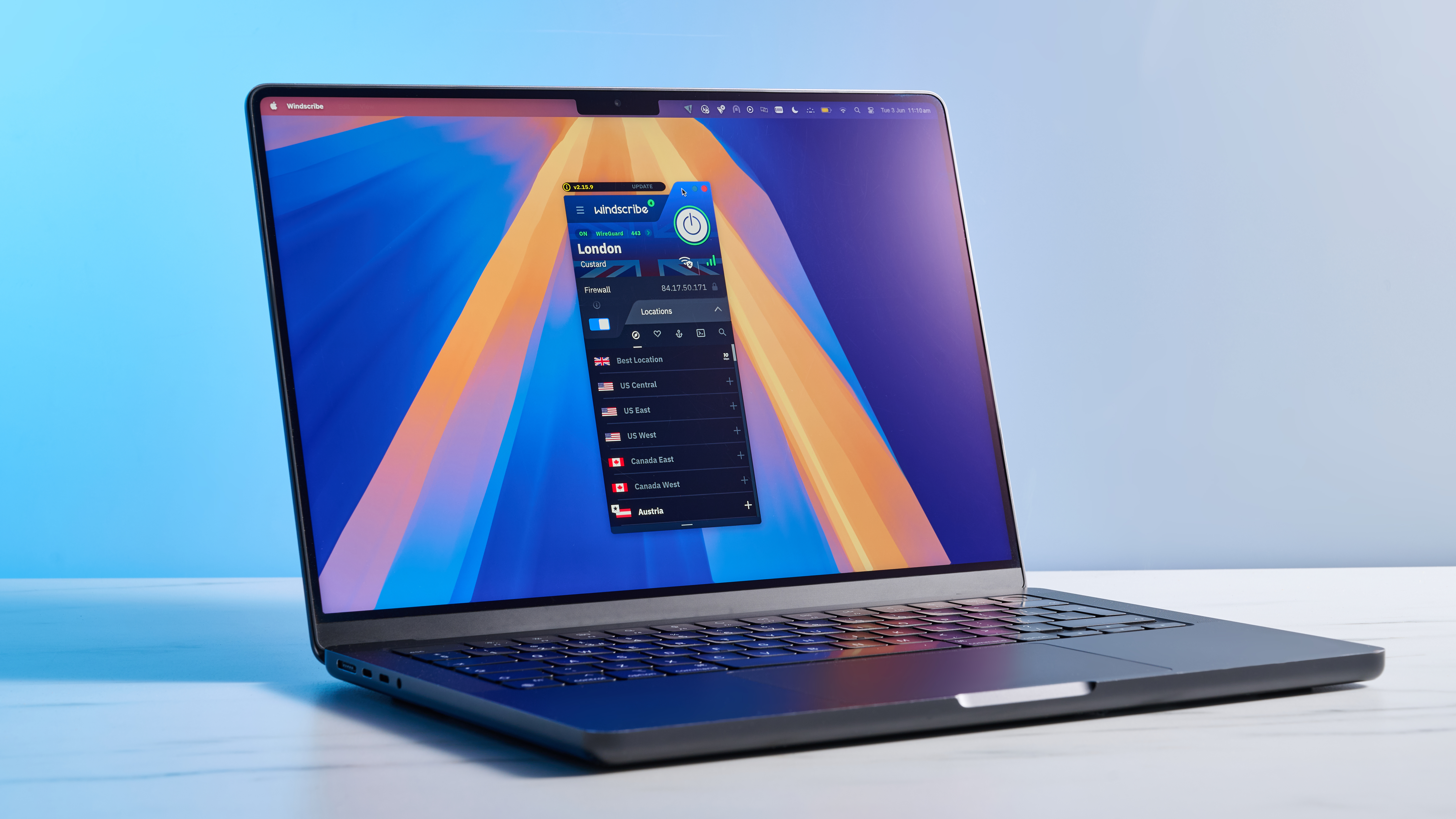Windscribe free on a Macbook Pro