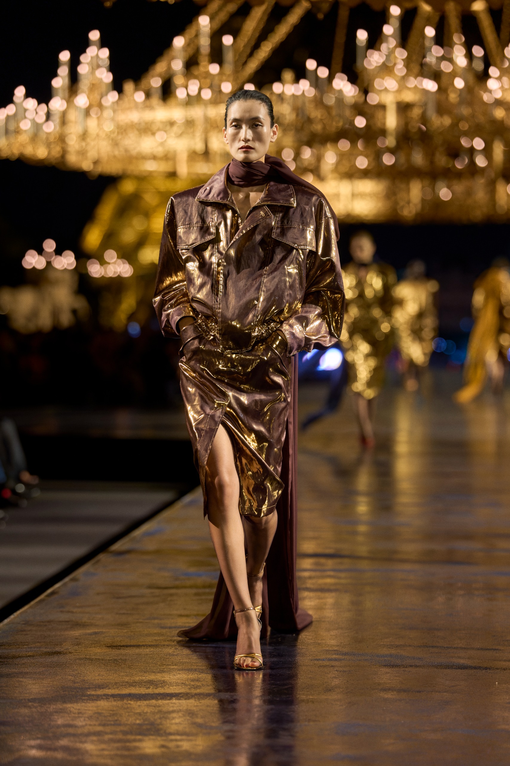 models walking the runway at the Saint Laurent spring/summer 2027 show during Paris Fashion Week