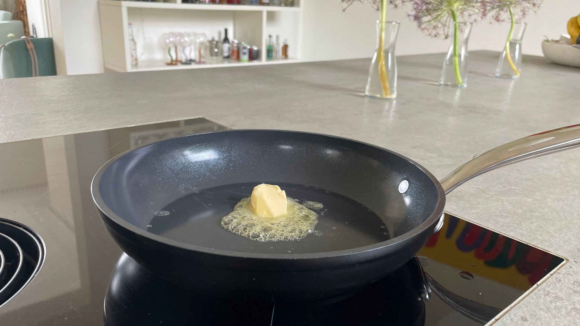 Melting butter in the GreenPan Barcelona Pro Frying Pan