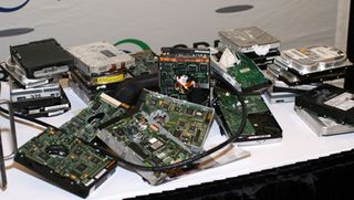 EDR Solutions showed off dozens of destroyed drives.